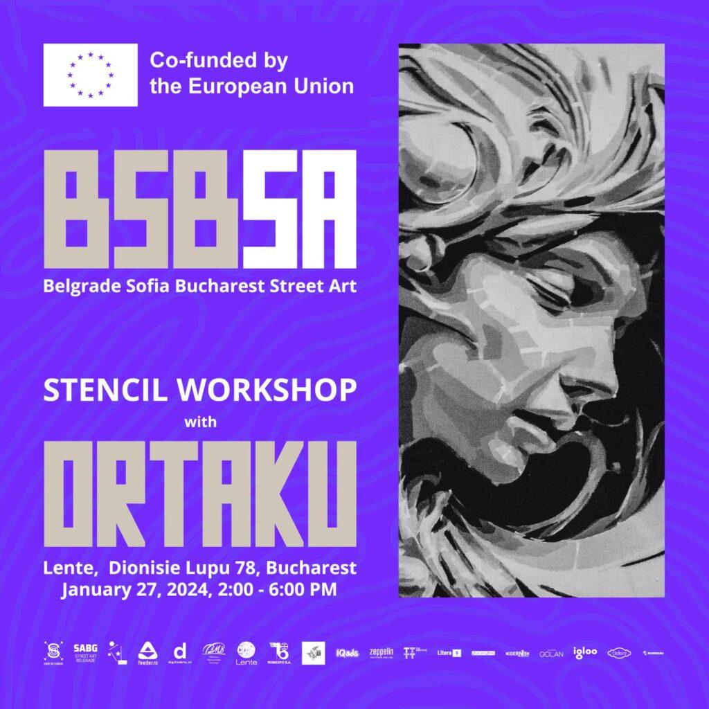 See images and a video from the BSBSA stencil workshop with Ortaku